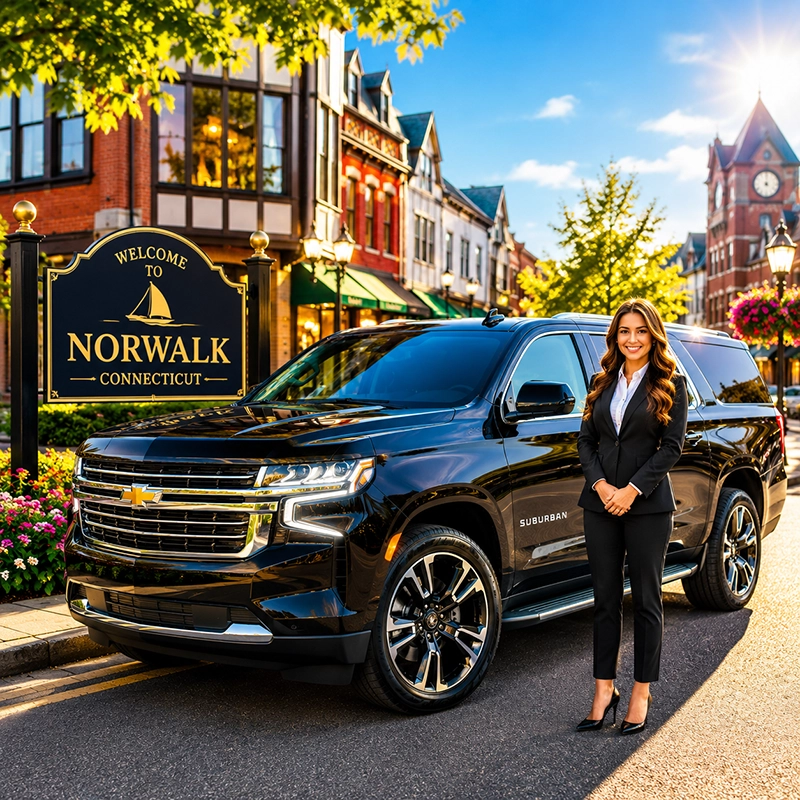 Luxury Chevrolet Suburban chauffeur service in Norwalk Connecticut providing executive airport transportation
